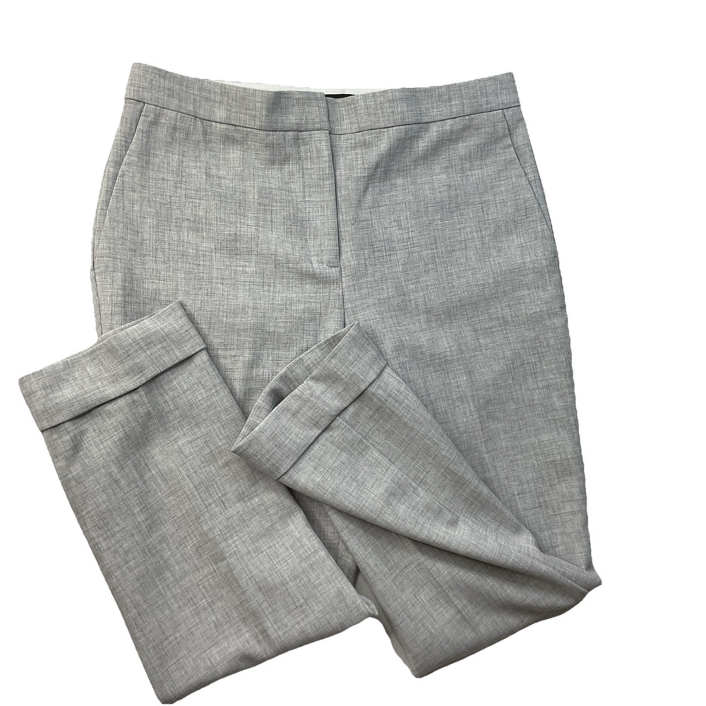 Ann Taylor Pants Women Sz 10 The Ankle High Rise Slim Leg Heather Light Gray NWT